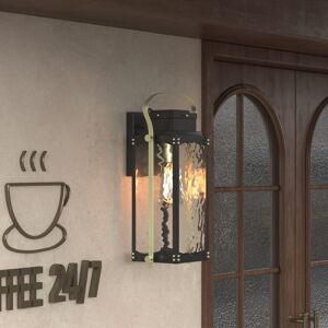 Maxax Black 1 - Light 17.3'' H Water Glass Outdoor Wall Lantern with Dusk to Dawn Black 7 to 12 Inches Maxax Black 1 - Light 17.3'' H Water Glass Outdoor Wall Lantern with Dusk to Dawn Black 7 to 12 Inches