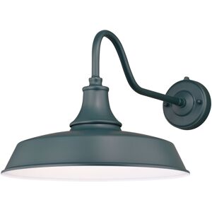 VAXCEL Dorado 1-Light Hunter Green and White Dusk to Dawn Sensor Farmhouse Outdoor Wall Sconce, Gooseneck Shade, Dark Sky Hunter Green and White 15-in W x 12.25-in H x 23-in D VAXCEL Dorado 1-Light Hunter Green and White Dusk to Dawn Sensor Farmhouse Outdoor Wall Sconce, Gooseneck Shade, Dark Sky Hunter Green and White 15-in W x 12.25-in H x 23-in D