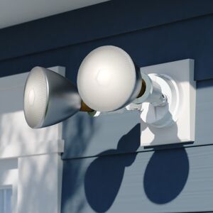 Vaxcel 2 Light Outdoor Security Flood Light with Adjustable Heads - Switch Controlled White 6.75-in W x 4.25-in H x 6.75-in D Vaxcel 2 Light Outdoor Security Flood Light with Adjustable Heads - Switch Controlled White 6.75-in W x 4.25-in H x 6.75-in D