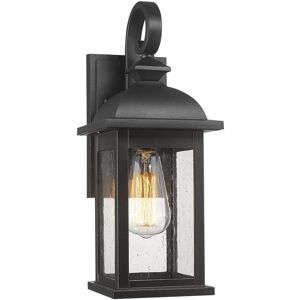 JAZAVA 1-Light Exterior Waterproof Wall Sconce,E26 Socket Front Porch Lights,Anti-Rust Matte Black Finish with Seeded Glass Lampshade Black 7 to 12 Inches JAZAVA 1-Light Exterior Waterproof Wall Sconce,E26 Socket Front Porch Lights,Anti-Rust Matte Black Finish with Seeded Glass Lampshade Black 7 to 12 Inches