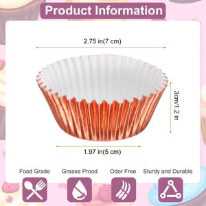 Unique Muffins Cupcake Liners Standard Size Metallic Baking Cups Wrappers Greaseproof for Party Wedding Birthday Champagne 200 Pcs Unique Muffins Cupcake Liners Standard Size Metallic Baking Cups Wrappers Greaseproof for Party Wedding Birthday Champagne 200 Pcs