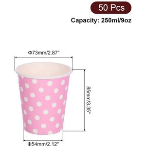 Unique Disposable Paper Cups, 50Pcs 9 OZ Party Decorative Cups for Coffee Tea Pink 250ml Unique Disposable Paper Cups, 50Pcs 9 OZ Party Decorative Cups for Coffee Tea Pink 250ml