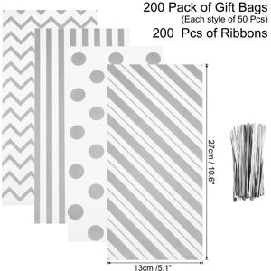 Unique Treat Bags with Ribbon Gift Bags Patterns OPP Material for Small Gift Party Favors, Cookie, Candy, Popcorn Silvery 0.01 In. W X 0.01 In. H X 0.01 In. D Unique Treat Bags with Ribbon Gift Bags Patterns OPP Material for Small Gift Party Favors, Cookie, Candy, Popcorn Silvery 0.01 In. W X 0.01 In. H X 0.01 In. D