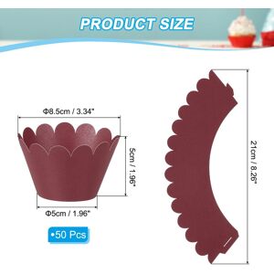 Unique Cupcake Wrappers Paper, 50 Pack Baking Cups Standard Wave Decor Dark Red 0.1 In. L X 0.1 In. W X 0.1 In. H Unique Cupcake Wrappers Paper, 50 Pack Baking Cups Standard Wave Decor Dark Red 0.1 In. L X 0.1 In. W X 0.1 In. H