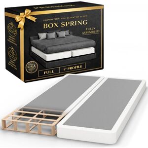 Onetan 8-Inch & 4-Inch Wooden Box Spring/Foundation Ideal for Mattress, No Assembly Needed, White. White Full Onetan 8-Inch & 4-Inch Wooden Box Spring/Foundation Ideal for Mattress, No Assembly Needed, White. White Full
