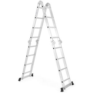 Gymax 7-in-1 Multifunctional Ladder w/Safe Locking Hinge & Anti-Skid Silver 24.0 In. L X 4.5 In. W X 181.5 In. H Gymax 7-in-1 Multifunctional Ladder w/Safe Locking Hinge & Anti-Skid Silver 24.0 In. L X 4.5 In. W X 181.5 In. H