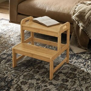 WILK 2-Step Stool for Adults and Kids, Heavy Duty Step Ladder with Handles Beige 16.9 In. W X 17.3 In. H X 15.0 In. D WILK 2-Step Stool for Adults and Kids, Heavy Duty Step Ladder with Handles Beige 16.9 In. W X 17.3 In. H X 15.0 In. D