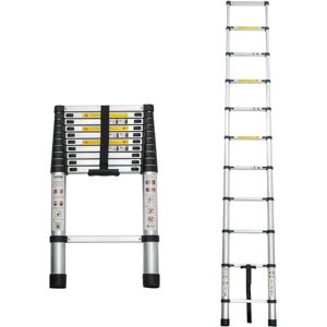 DEVERA 10.5FTFT Portable Multi-Purpose Aluminum Telescopic Extension Ladder Black 125.98 In. H DEVERA 10.5FTFT Portable Multi-Purpose Aluminum Telescopic Extension Ladder Black 125.98 In. H