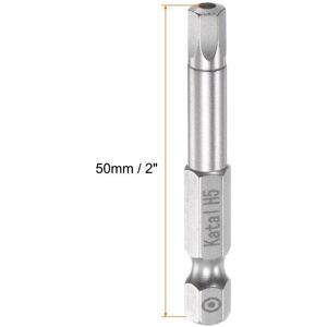 Unique H5 Magnetic Security Hex Screwdriver Bit 1/4 Silver Tone H5 Unique H5 Magnetic Security Hex Screwdriver Bit 1/4 Silver Tone H5