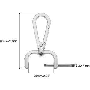 Unique Swivel Clasps Hook, D Ring Detachable Snap Hook Metal Lobster Claw Clasp Hook with Screwdriver for Purse Making Keychain Silver 25mm(1 Inch) Unique Swivel Clasps Hook, D Ring Detachable Snap Hook Metal Lobster Claw Clasp Hook with Screwdriver for Purse Making Keychain Silver 25mm(1 Inch)