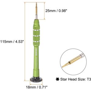 Unique Precision Screwdriver T3 Torx Magnetic Head Swivel Lid Screw Driver - Green Green T3 Unique Precision Screwdriver T3 Torx Magnetic Head Swivel Lid Screw Driver - Green Green T3