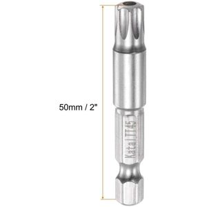 Unique TT45 Magnetic Security Star 7 Point Torx Screwdriver Bit 1/4 Silver Tone TT45 Unique TT45 Magnetic Security Star 7 Point Torx Screwdriver Bit 1/4 Silver Tone TT45