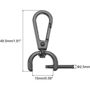 Unique Swivel Clasps Hook, D Ring Detachable Snap Hook Metal Lobster Claw Clasp Hook with Screwdriver for Purse Making Keychain Black 15mm(5/8 Inch) Unique Swivel Clasps Hook, D Ring Detachable Snap Hook Metal Lobster Claw Clasp Hook with Screwdriver for Purse Making Keychain Black 15mm(5/8 Inch)