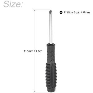 Unique 4.0mm Mini Phillips Screwdriver Cross Head with Non-Slip Handle, 2 Pcs - Black, Silver Tone Black, Silver Tone 4.0mm Unique 4.0mm Mini Phillips Screwdriver Cross Head with Non-Slip Handle, 2 Pcs - Black, Silver Tone Black, Silver Tone 4.0mm