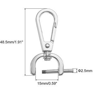 Unique Swivel Clasps Hook, D Ring Detachable Snap Hook Metal Lobster Claw Clasp Hook with Screwdriver for Purse Making Keychain Silver 15mm(5/8 Inch) Unique Swivel Clasps Hook, D Ring Detachable Snap Hook Metal Lobster Claw Clasp Hook with Screwdriver for Purse Making Keychain Silver 15mm(5/8 Inch)