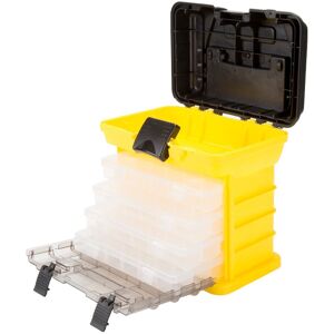Fleming Supply Portable Tool Box with Drawers - Durable Parts Organizer with 4 Compartments by Stalwart Yellow 11.0 In. L X 7.0 In. W X 10.0 In. H Fleming Supply Portable Tool Box with Drawers - Durable Parts Organizer with 4 Compartments by Stalwart Yellow 11.0 In. L X 7.0 In. W X 10.0 In. H