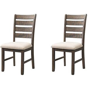 Ladder Back Dining Chairs Set - Rustic Cherry Finish, Cream Seat - HomeStock - 40 Multi 40 Ladder Back Dining Chairs Set - Rustic Cherry Finish, Cream Seat - HomeStock - 40 Multi 40