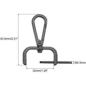 Unique Swivel Clasps Hook, D Ring Detachable Snap Hook Metal Lobster Claw Clasp Hook with Screwdriver for Purse Making Keychain Black 32mm(1.25 Inch) Unique Swivel Clasps Hook, D Ring Detachable Snap Hook Metal Lobster Claw Clasp Hook with Screwdriver for Purse Making Keychain Black 32mm(1.25 Inch)