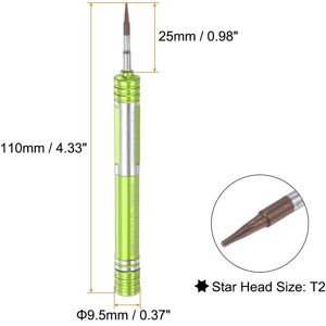 Unique Precision Screwdriver T2 Torx Magnetic Head Manual Pen Shape Screw Driver - Green Green T2 Unique Precision Screwdriver T2 Torx Magnetic Head Manual Pen Shape Screw Driver - Green Green T2
