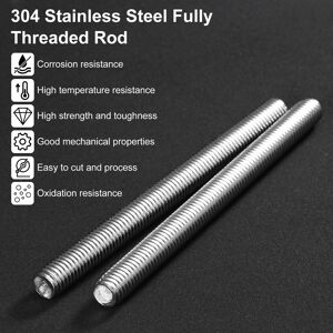Unique Fully Threaded Rod, Stainless Steel Right Hand Thread Bar Studs with Nuts and Washers for Furniture Anchor Bolts/Clamps - Silver M3x20mm Unique Fully Threaded Rod, Stainless Steel Right Hand Thread Bar Studs with Nuts and Washers for Furniture Anchor Bolts/Clamps - Silver M3x20mm