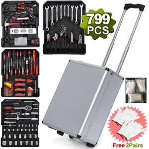 karlinc 799 PCS Tool Set ,Tool Kit with Tools and Wheels Silver karlinc 799 PCS Tool Set ,Tool Kit with Tools and Wheels Silver
