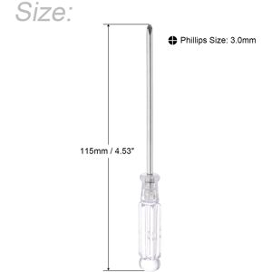 Unique Mini Phillips Screwdriver, 3.0mm Cross Head 115mm Length, 5 Pcs - Clear, Silver Tone - 3.0mm x 115mm Clear, Silver Tone 3.0mm x 115mm Unique Mini Phillips Screwdriver, 3.0mm Cross Head 115mm Length, 5 Pcs - Clear, Silver Tone - 3.0mm x 115mm Clear, Silver Tone 3.0mm x 115mm