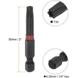 Unique 2pcs T30 Magnetic Security Impact Torx Screwdriver Bit 1/4 Black, Red T30 Unique 2pcs T30 Magnetic Security Impact Torx Screwdriver Bit 1/4 Black, Red T30