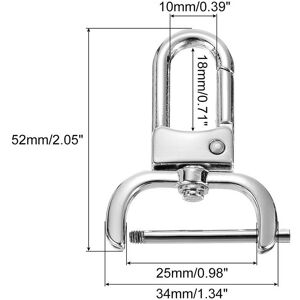 Unique Swivel Clasps Hook, D Ring Detachable Snap Hook Metal Lobster Claw Clasp Hook with Screwdriver for Purse Silver 25mm(1 Inch) Unique Swivel Clasps Hook, D Ring Detachable Snap Hook Metal Lobster Claw Clasp Hook with Screwdriver for Purse Silver 25mm(1 Inch)
