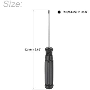 Unique 2.0mm Mini Phillips Screwdriver w Handle for Small Appliances, 10 Pcs - Black, Silver Tone Black, Silver Tone 2.0mm Unique 2.0mm Mini Phillips Screwdriver w Handle for Small Appliances, 10 Pcs - Black, Silver Tone Black, Silver Tone 2.0mm