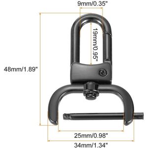 Unique Swivel Clasps Hook, D Ring Detachable Snap Hook Metal Lobster Claw Clasp Hook with Screwdriver for Purse Black 25mm(1 Inch) Unique Swivel Clasps Hook, D Ring Detachable Snap Hook Metal Lobster Claw Clasp Hook with Screwdriver for Purse Black 25mm(1 Inch)