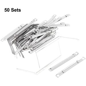 Unique 50 Sets Silver Tone Documents Files Metal Clamps Paper Fasteners - 50 Set Silver 50 Set Unique 50 Sets Silver Tone Documents Files Metal Clamps Paper Fasteners - 50 Set Silver 50 Set