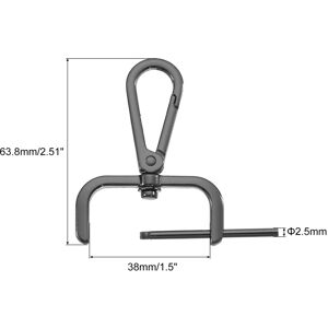 Unique Swivel Clasps Hook, D Ring Detachable Snap Hook Metal Lobster Claw Clasp Hook with Screwdriver for Purse Making Keychain Black 38mm(1.5 Inch) Unique Swivel Clasps Hook, D Ring Detachable Snap Hook Metal Lobster Claw Clasp Hook with Screwdriver for Purse Making Keychain Black 38mm(1.5 Inch)