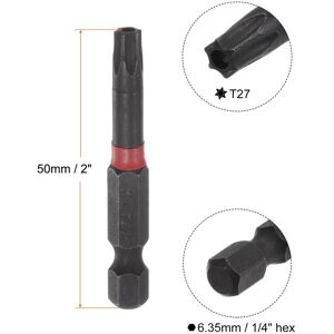 Unique T27 Magnetic Security Impact Torx Screwdriver Bit 1/4 Black, Red T27 Unique T27 Magnetic Security Impact Torx Screwdriver Bit 1/4 Black, Red T27