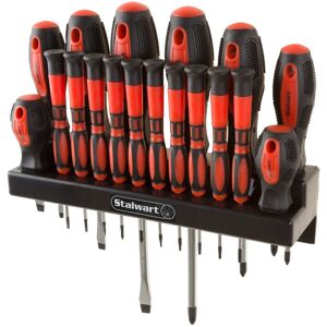 18-Piece Screwdriver Set with Wall Mount - Magnetic Tip Screwdrivers - Tool Kit with Flathead, Phillips, and Torx by Stalwart Black and Orange 18-Piece Screwdriver Set with Wall Mount - Magnetic Tip Screwdrivers - Tool Kit with Flathead, Phillips, and Torx by Stalwart Black and Orange