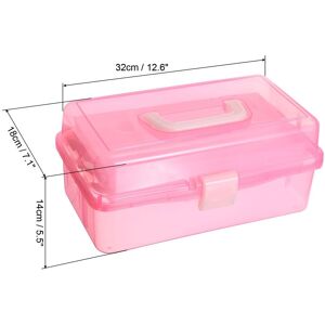 Unique Three-Layer Art Storage Box, Multifunctional Portable Tool Case Holder Container Organizer with Handle - 32x18x14cm Pink 32x18x14cm Unique Three-Layer Art Storage Box, Multifunctional Portable Tool Case Holder Container Organizer with Handle - 32x18x14cm Pink 32x18x14cm