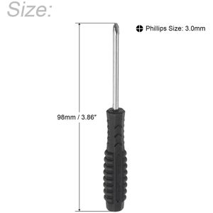 Unique 3.0mm Mini Phillips Screwdriver Cross Head with Non-Slip Handle, 2 Pcs - Black, Silver Tone Black, Silver Tone 3.0mm Unique 3.0mm Mini Phillips Screwdriver Cross Head with Non-Slip Handle, 2 Pcs - Black, Silver Tone Black, Silver Tone 3.0mm