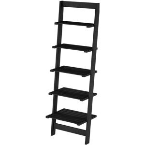 Lavish Home 5-Tier Skinny Ladder Bookshelf, Black Black 16.25 In. W X 50.0 In. H X 11.5 In. D Lavish Home 5-Tier Skinny Ladder Bookshelf, Black Black 16.25 In. W X 50.0 In. H X 11.5 In. D