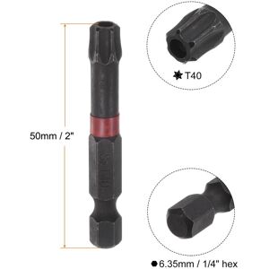 Unique T40 Magnetic Security Impact Torx Screwdriver Bit 1/4 Black, Red T40 Unique T40 Magnetic Security Impact Torx Screwdriver Bit 1/4 Black, Red T40