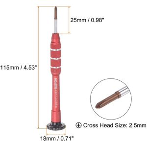 Unique Precision Screwdriver 2.5mm Phillips Magnetic Head Swivel Lid Screw Driver - Red Red 2.5mm Unique Precision Screwdriver 2.5mm Phillips Magnetic Head Swivel Lid Screw Driver - Red Red 2.5mm