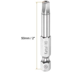 Unique H5 Magnetic Security Pentagon Screwdriver Bit 1/4 Silver Tone H5 Unique H5 Magnetic Security Pentagon Screwdriver Bit 1/4 Silver Tone H5