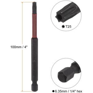 Unique 2pcs T25 Magnetic Security Impact Torx Screwdriver Bit 1/4 Black, Red T25 Unique 2pcs T25 Magnetic Security Impact Torx Screwdriver Bit 1/4 Black, Red T25
