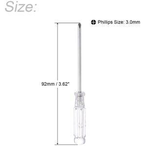 Unique 3.0mm Mini Phillips Screwdriver w Handle for Small Appliances, 10 Pcs - Clear, Silver Tone - 3.0mm x 92mm Clear, Silver Tone 3.0mm x 92mm Unique 3.0mm Mini Phillips Screwdriver w Handle for Small Appliances, 10 Pcs - Clear, Silver Tone - 3.0mm x 92mm Clear, Silver Tone 3.0mm x 92mm