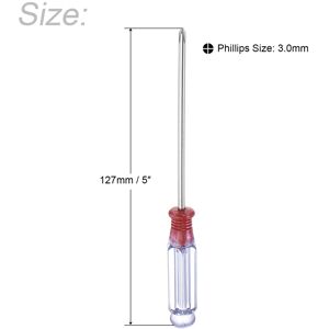 Unique 3.0mm Mini Phillips Screwdriver, 127mm Length for Small Appliances Repair, 2 Pcs - Clear, Red Clear, Red Unique 3.0mm Mini Phillips Screwdriver, 127mm Length for Small Appliances Repair, 2 Pcs - Clear, Red Clear, Red
