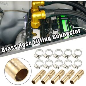 Unique 5 Set Hose Barb Barbed Tube Pipe Fitting Copper Hose Fitting Connectors with Clamps 14-16mm Unique 5 Set Hose Barb Barbed Tube Pipe Fitting Copper Hose Fitting Connectors with Clamps 14-16mm