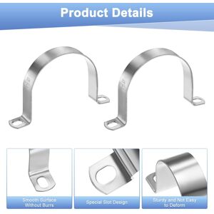 Unique Conduit Clamps, Stainless Steel Rigid Pipe Strap U Bracket Pipe Clamps with Holes for Plumbing/Conduit/Wire/Pipe - Silver 3-Pack 3-1/8 Unique Conduit Clamps, Stainless Steel Rigid Pipe Strap U Bracket Pipe Clamps with Holes for Plumbing/Conduit/Wire/Pipe - Silver 3-Pack 3-1/8