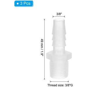 Unique Connector, Hose Barb Fitting Industrial Hose Barb to Pipe Fitting Connect for Water Liquid Air Fuel 3 Pcs 3/8 Unique Connector, Hose Barb Fitting Industrial Hose Barb to Pipe Fitting Connect for Water Liquid Air Fuel 3 Pcs 3/8