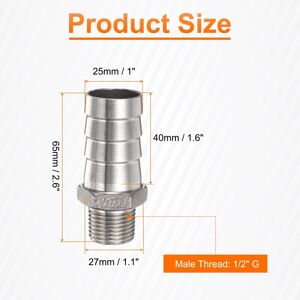 Unique Stainless Steel Hose Barb Fitting Pipe Fitting Air Hose Barb Fittings Coupler Thread Connector Adapter for Water Fuel 25mm Barbed x G 1/2 Unique Stainless Steel Hose Barb Fitting Pipe Fitting Air Hose Barb Fittings Coupler Thread Connector Adapter for Water Fuel 25mm Barbed x G 1/2