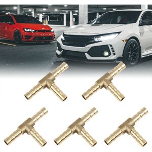 Unique Hose Barb Brass 3 Way Tee Connector Adaptor for Air Water Gas 5pcs 6mm Unique Hose Barb Brass 3 Way Tee Connector Adaptor for Air Water Gas 5pcs 6mm