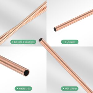 Unique Copper Round Tube, Copper Seamless Tubing DIY Crafting, Metal Straight Pipe - Copper Tone 2mm x 0.2mm x 300mm Unique Copper Round Tube, Copper Seamless Tubing DIY Crafting, Metal Straight Pipe - Copper Tone 2mm x 0.2mm x 300mm