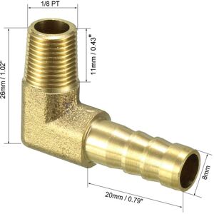 Unique Brass Barb Hose Fitting Elbow Connector - Copper Color 8mm Unique Brass Barb Hose Fitting Elbow Connector - Copper Color 8mm